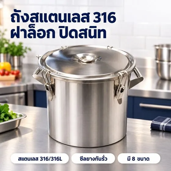 ถังสแตนเลส 316 ฝาล็อก