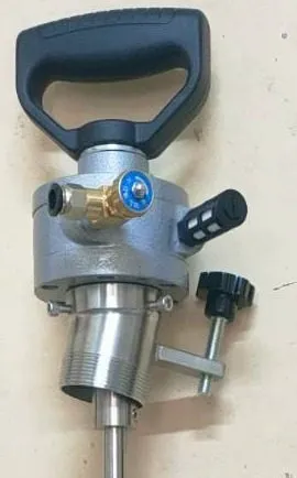 มอเตอร์ลมแบบเวน ทรงกระบอกเล็กสีเงิน ด้ามจับสีดำ ภาพเครื่องจริง TTK-04