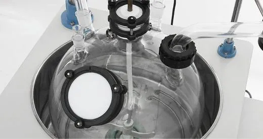 ขวดแก้วในอ่าง ฝา PTFE