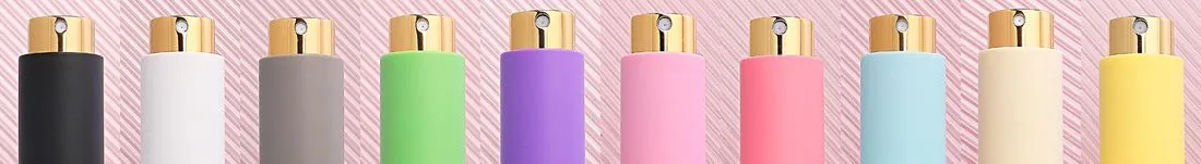 ขวดสเปรย์หัวสีทอง 10 สี เรียงกัน