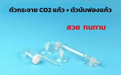 ตัวกระจาย CO2 แก้ว (แผ่นเซรามิกขาว) และตัวนับฟองแก้วพร้อมจุ๊บยาง