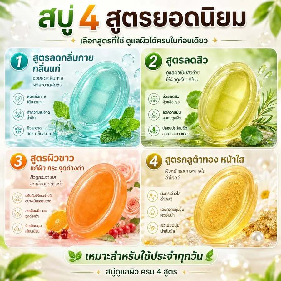 สบู่ 4 สูตรยอดนิยม