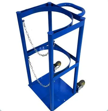 ที่ล็อกถังแก๊สแบบมีล้อ 1 ถัง สีน้ำเงิน ภาพสินค้าจริง