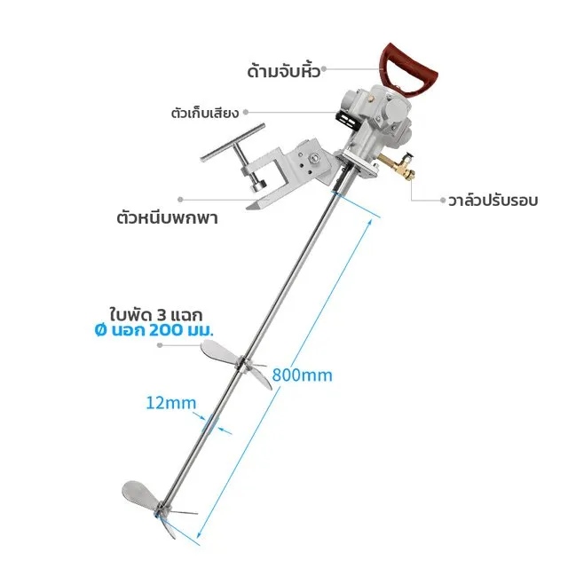 ส่วนประกอบเครื่องกวนผสมระบบลม PAM-200