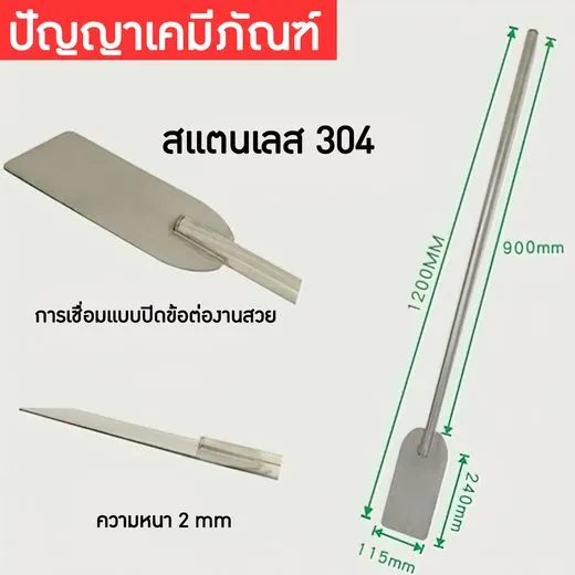 คู่มือการใช้งาน ไม้พายสแตนเลส เกรด 304 และ 201 — รหัส 14516 / 12470–12476